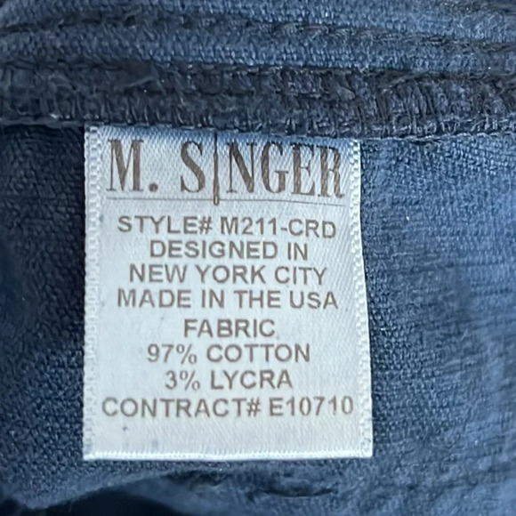 M. Singer Corduroy Pull On Drawstring Pants in Navy - NWPT - Size Medium - Picture 5 of 6